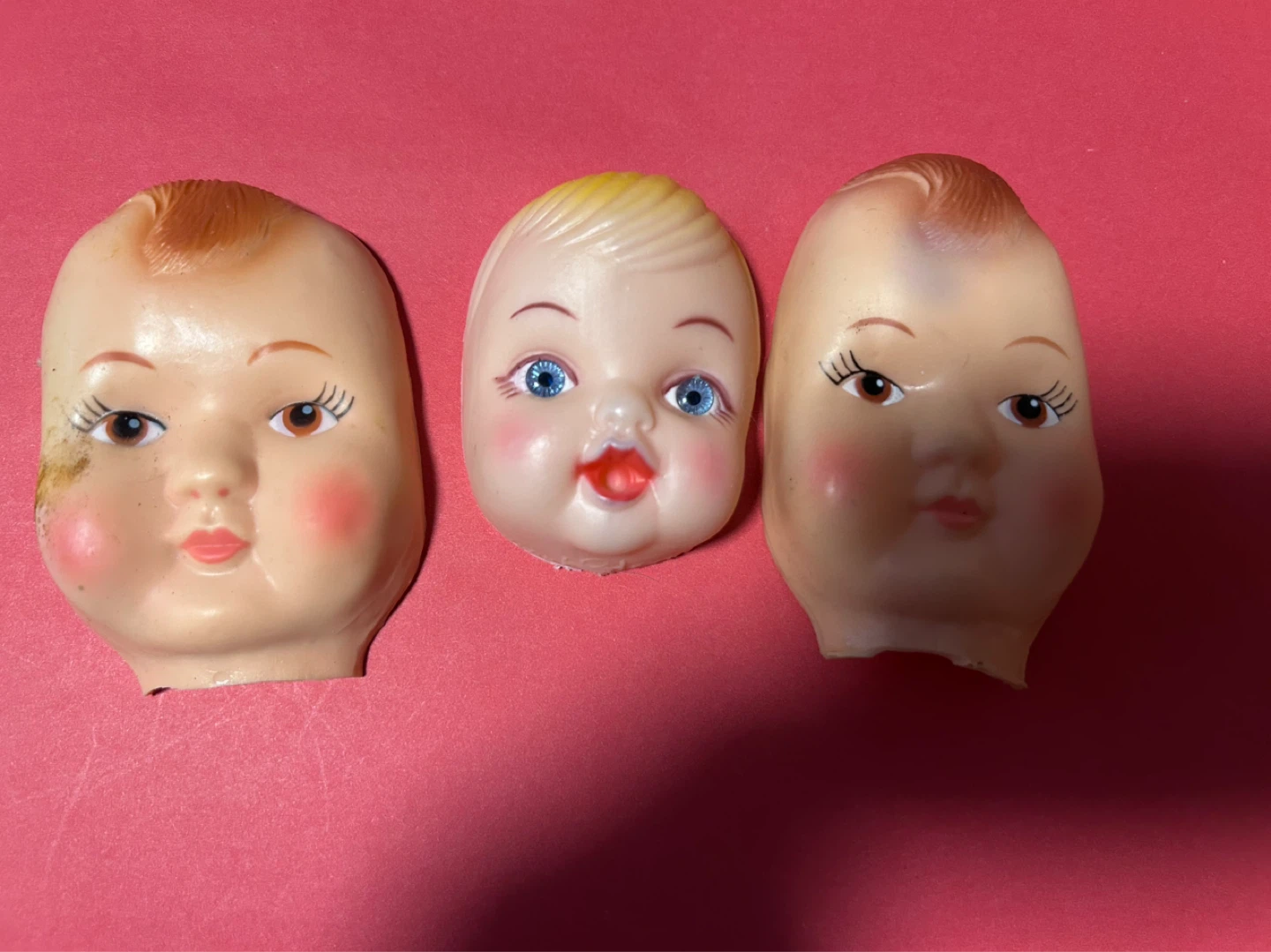 Set of 3 Vintage Doll Heads