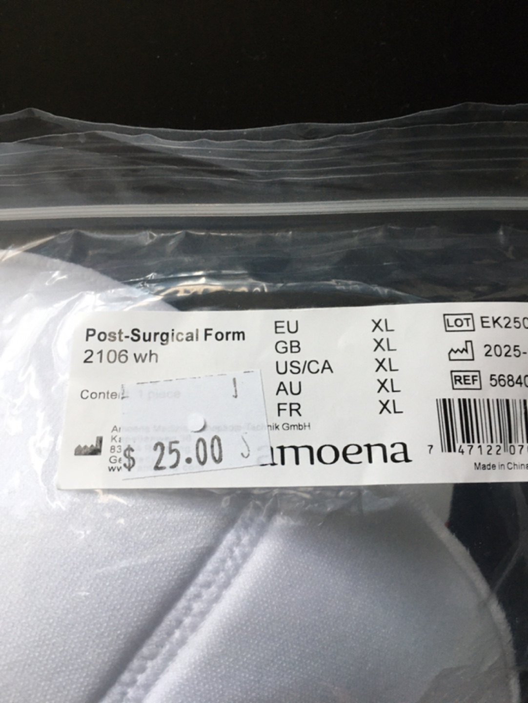 Amoena Post-Surgical Form - White XL - photo 3