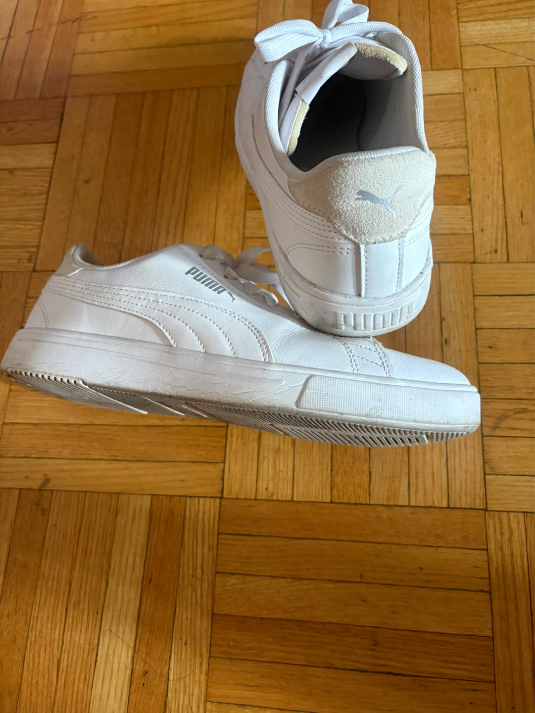 Puma White Leather Sneakers - Size 10 - photo 2
