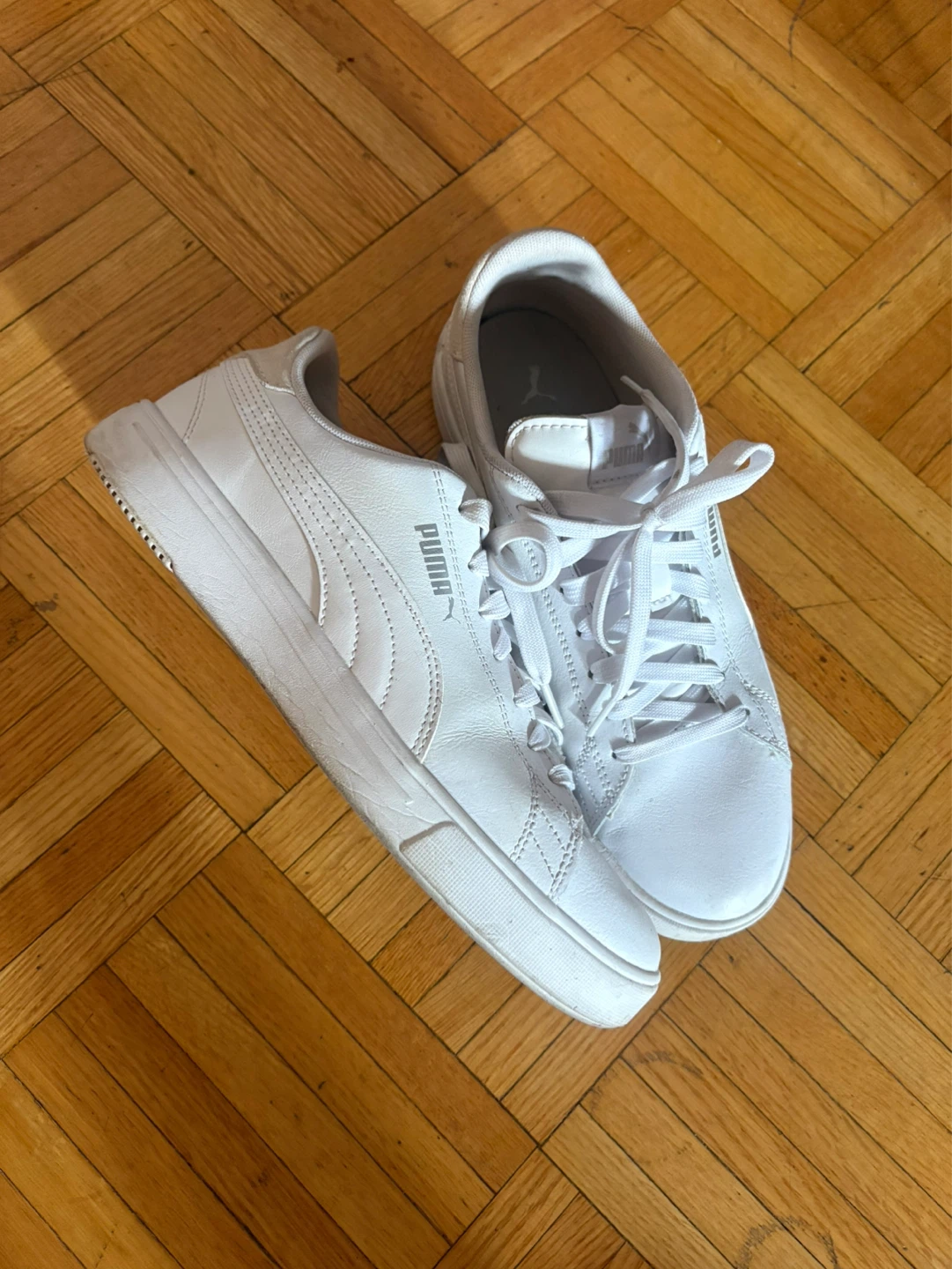 Puma White Leather Sneakers - Size 10 - photo 3