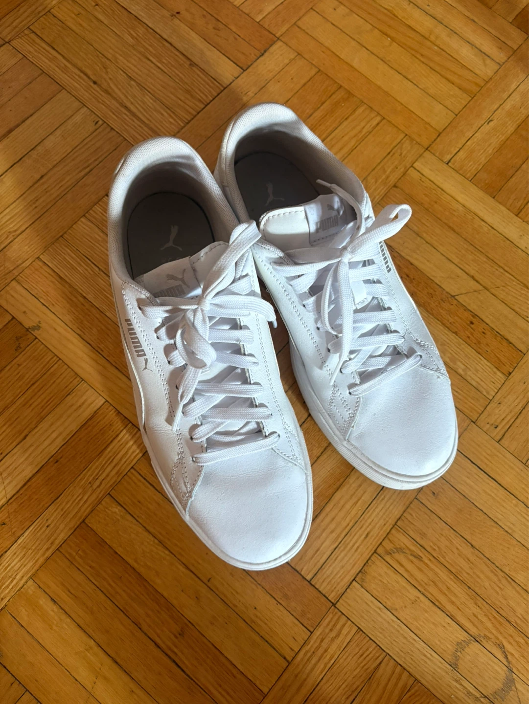 Puma White Leather Sneakers - Size 10