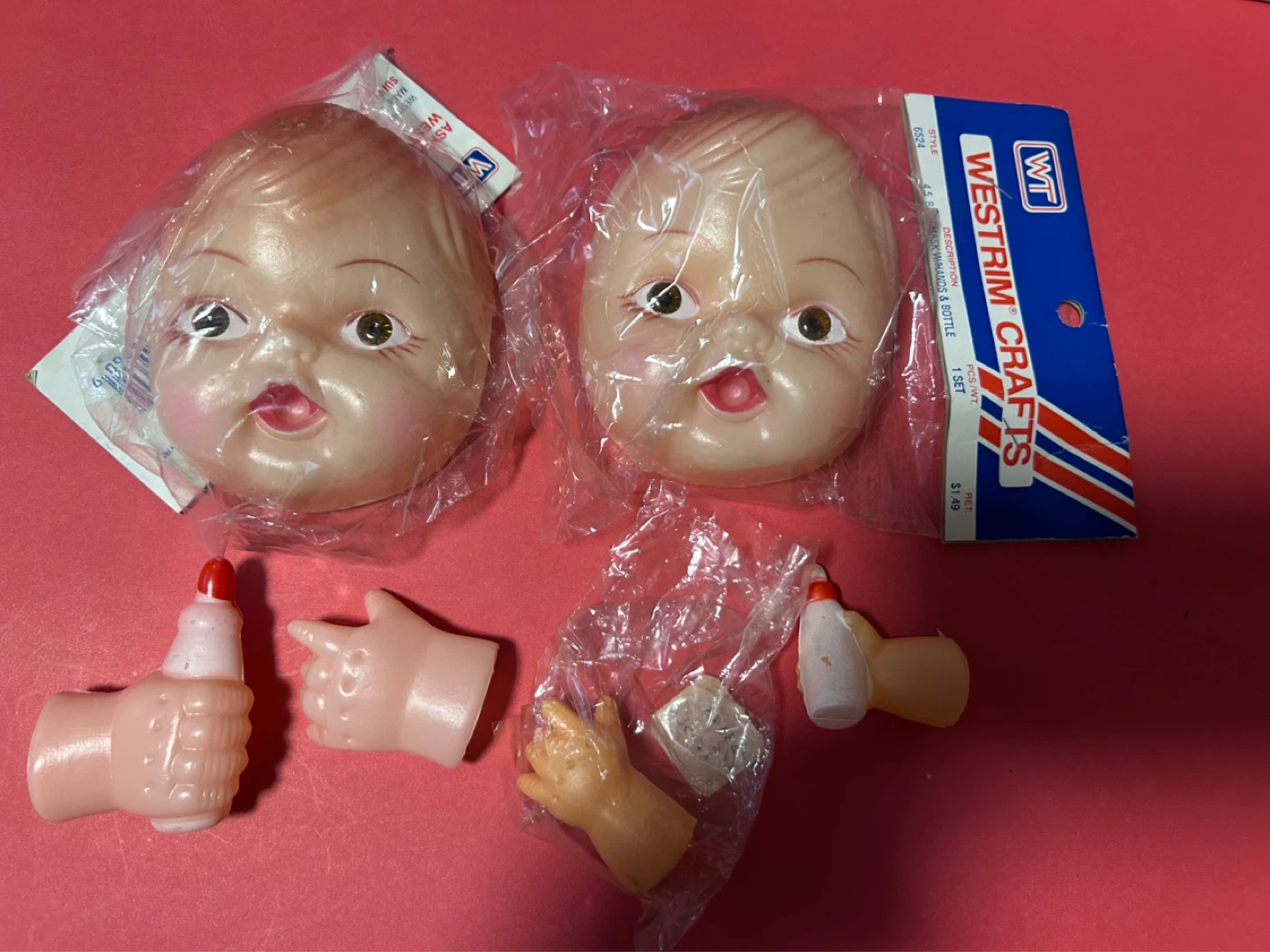 Westrim Crafts Doll Heads with Hands & Bottle Set