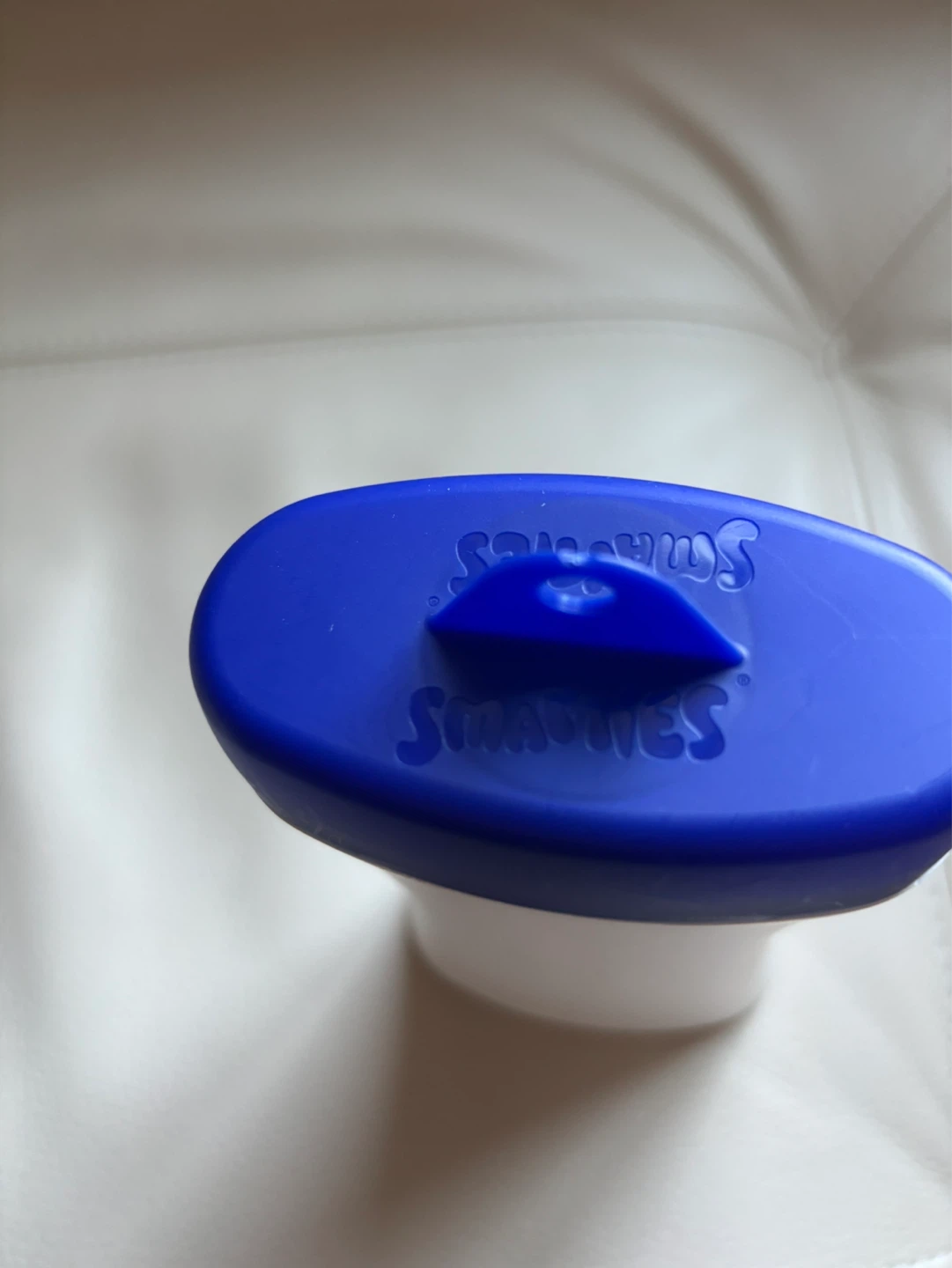 Vintage Smarties plastic Container with Blue Lid - photo 3