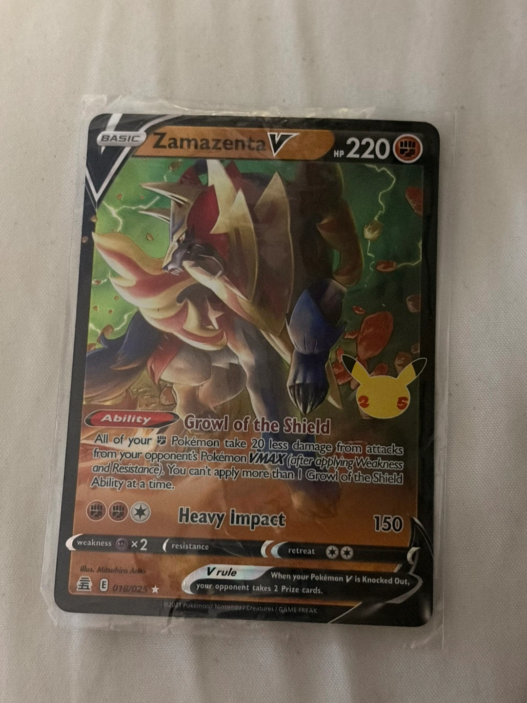 Pokémon Zamazenta V Trading Card