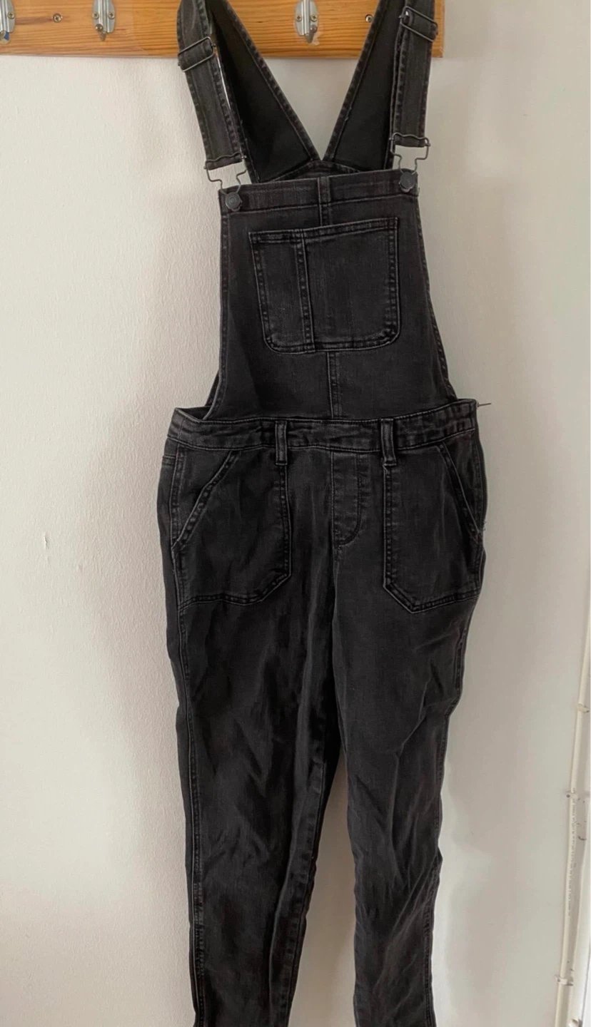 Charcoal Gray Denim Overalls
