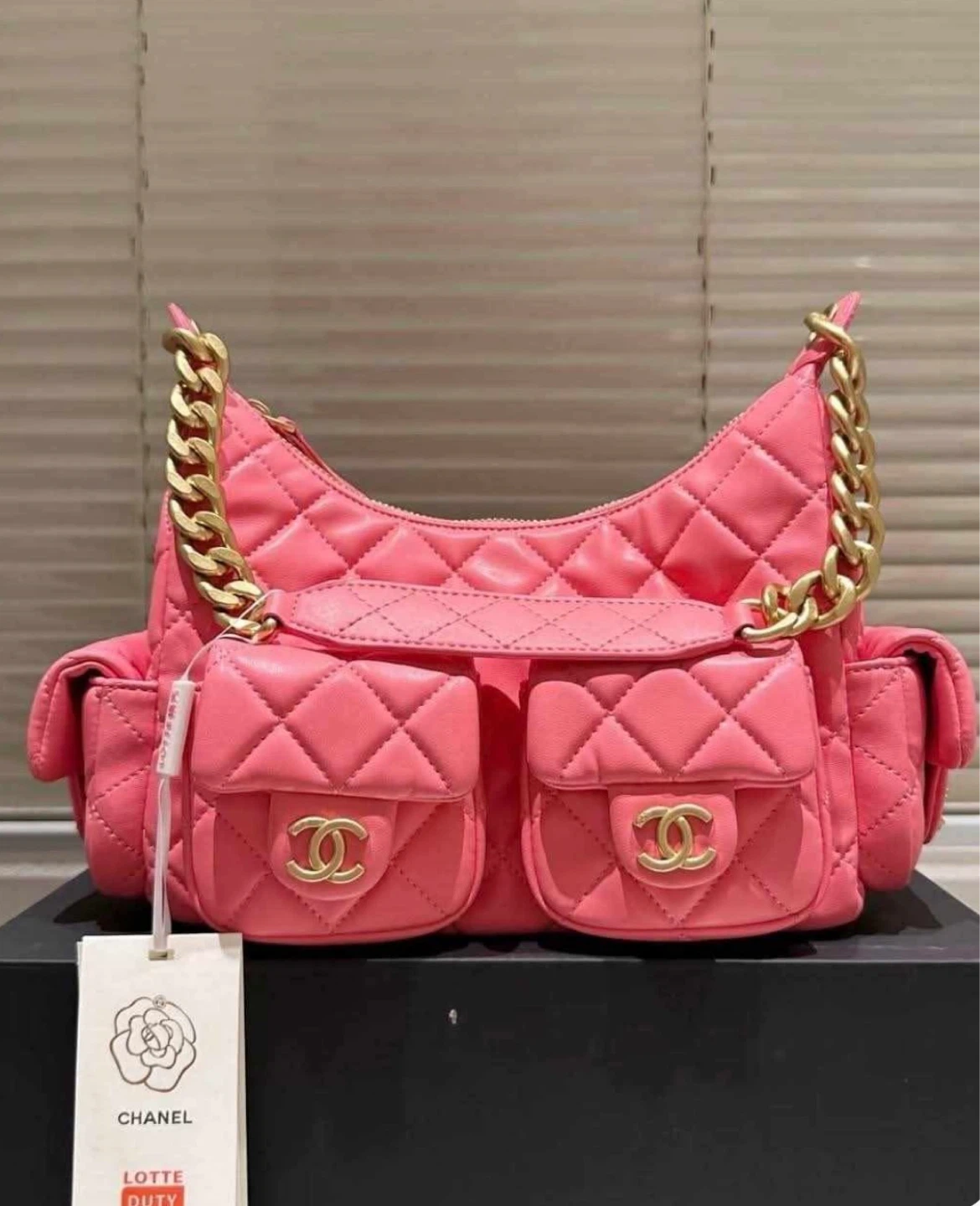 Chanel Pink Quilted Leather Chain Shoulder Bag