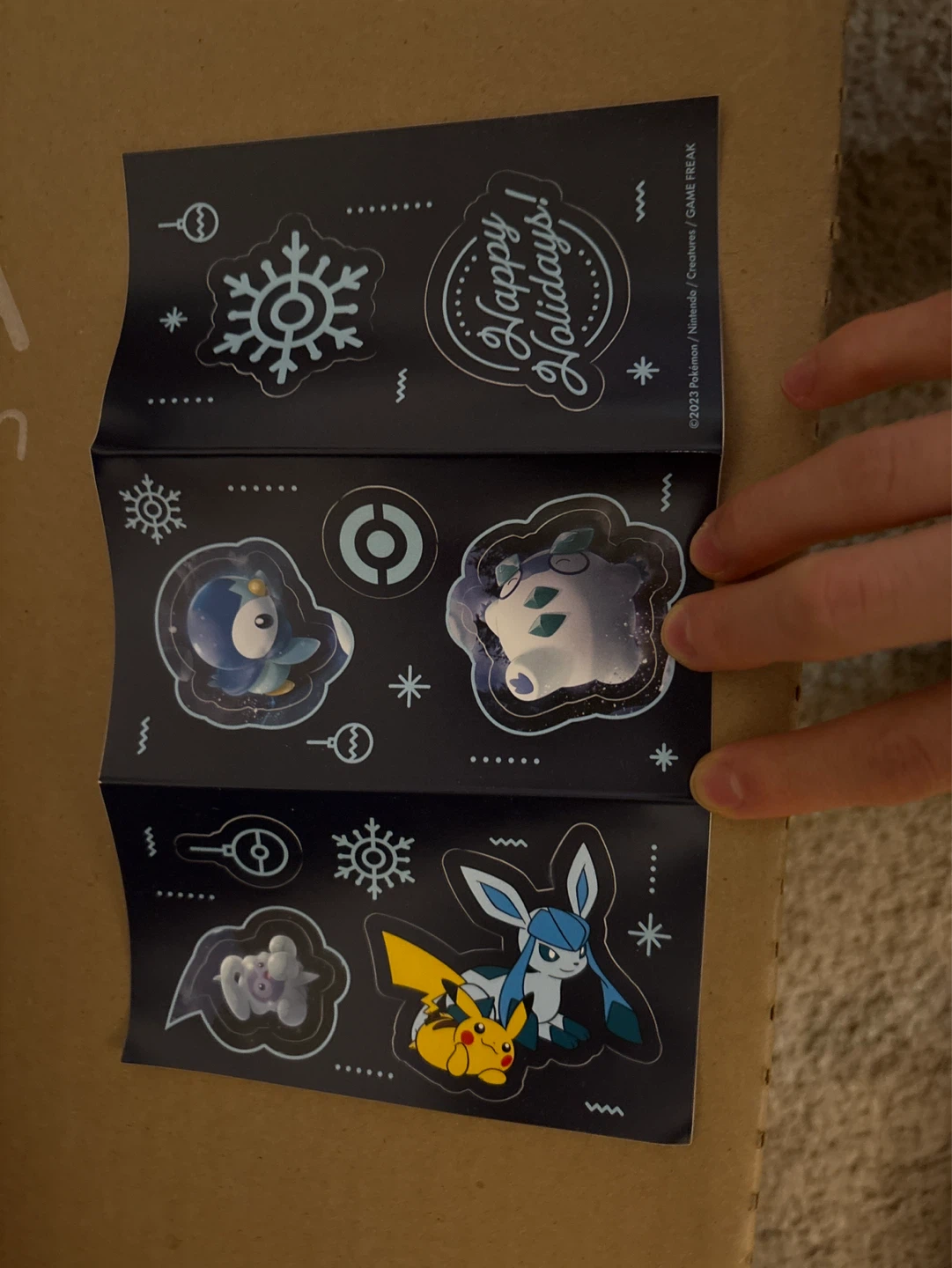Pokemon Stickers - Glaceon/ Pikachu /Piplup