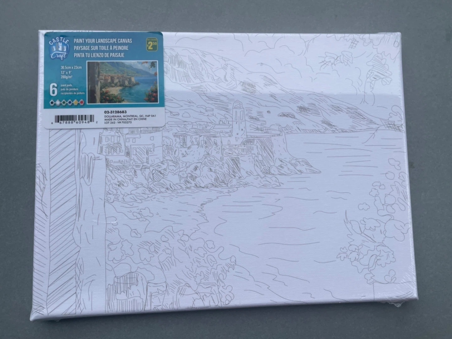 Castle Craft Paint Your Landscape Canvas 12" x 9"