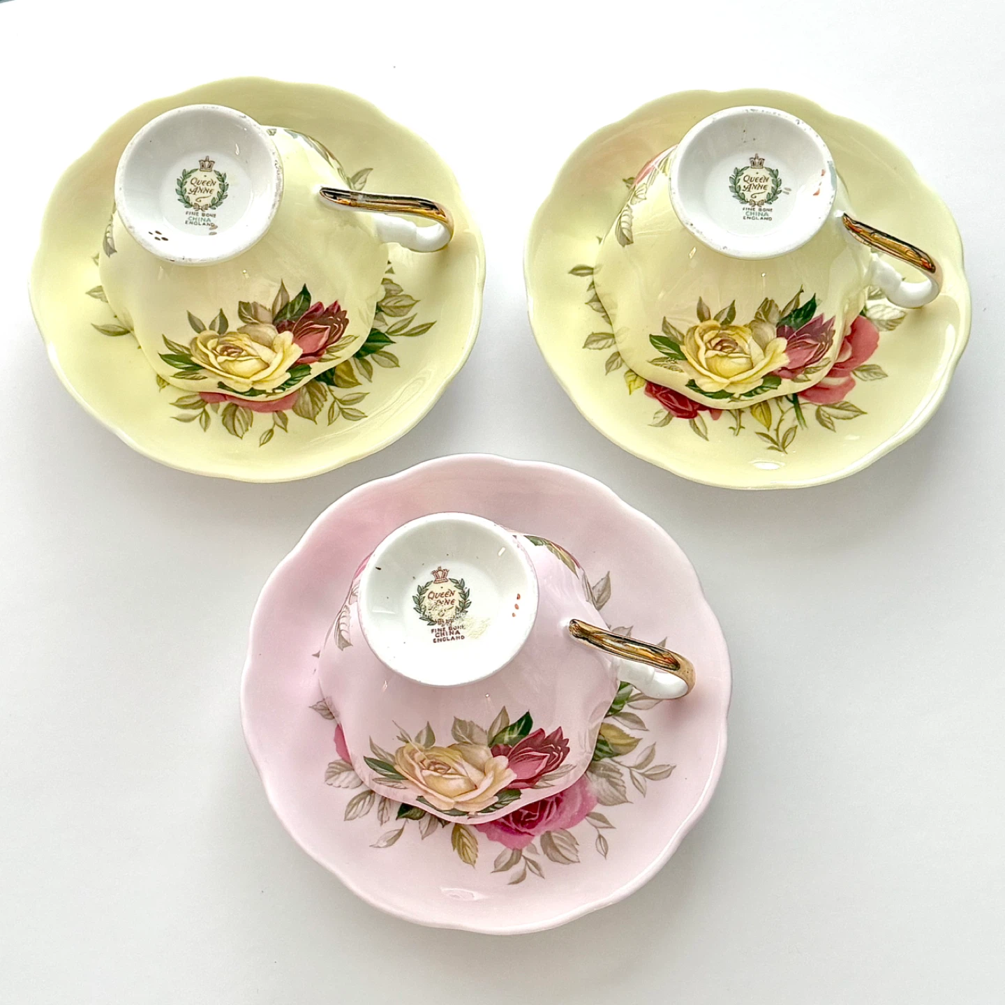 Rare Queen Anne Pastel Lady Sylvia teacups - photo 4