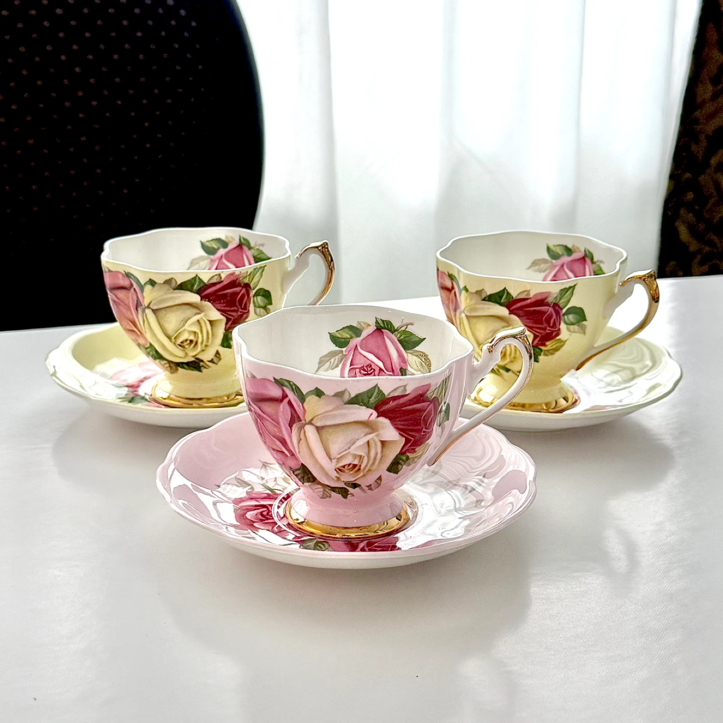 Rare Queen Anne Pastel Lady Sylvia teacups
