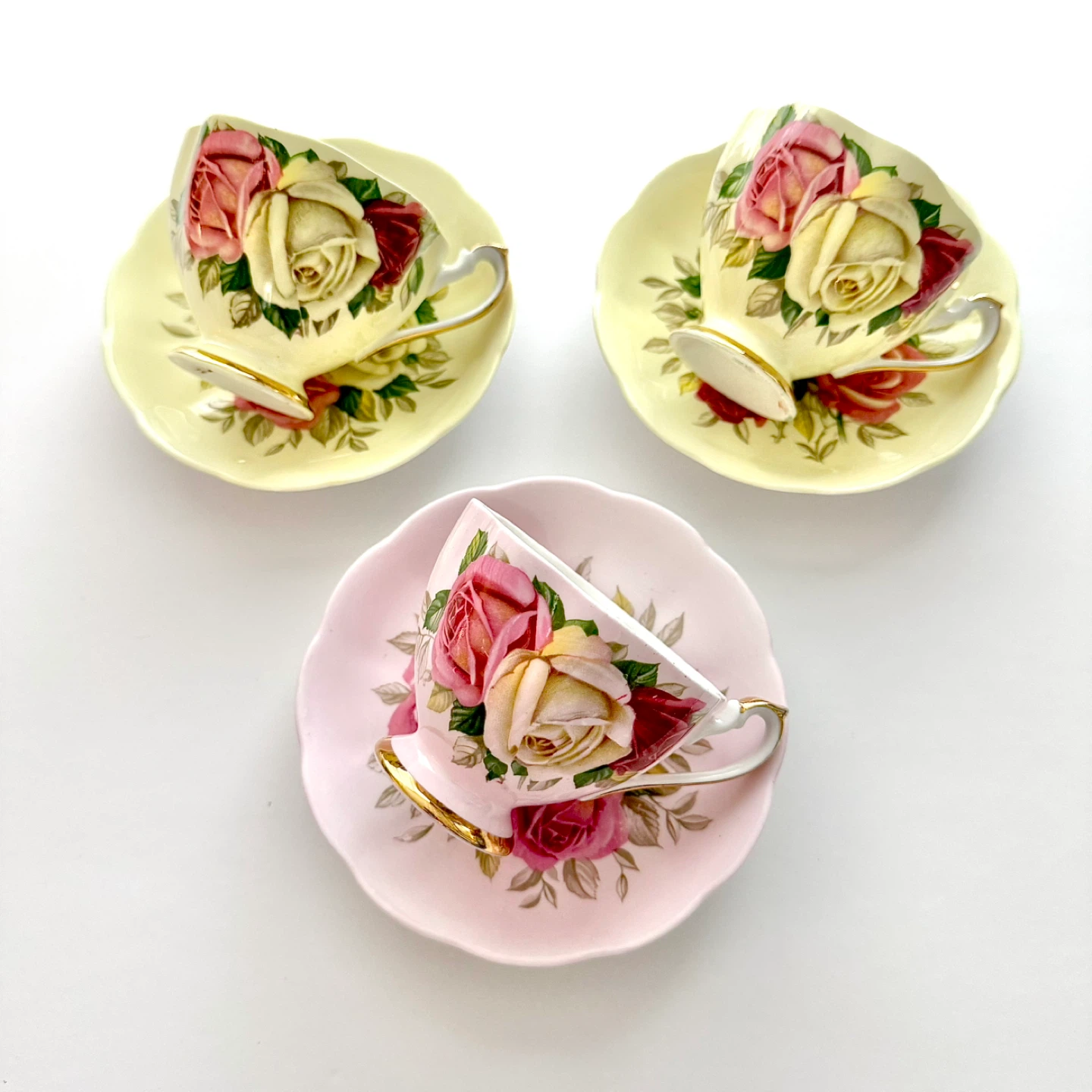 Rare Queen Anne Pastel Lady Sylvia teacups - photo 2