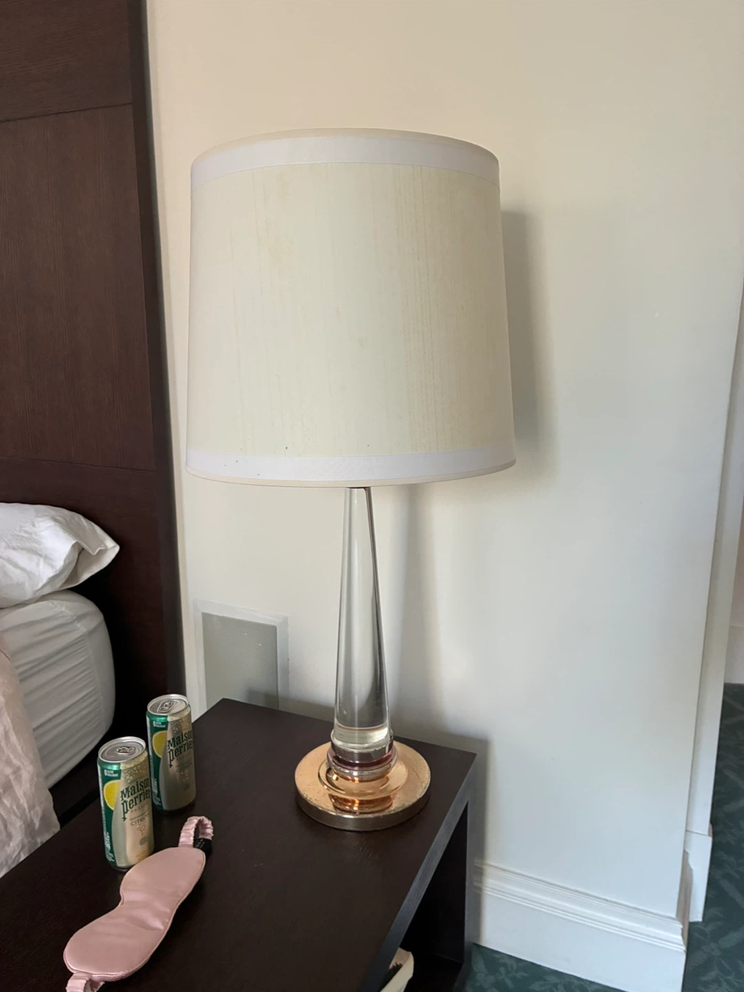 Clear Acrylic Table Lamp with Gold Base