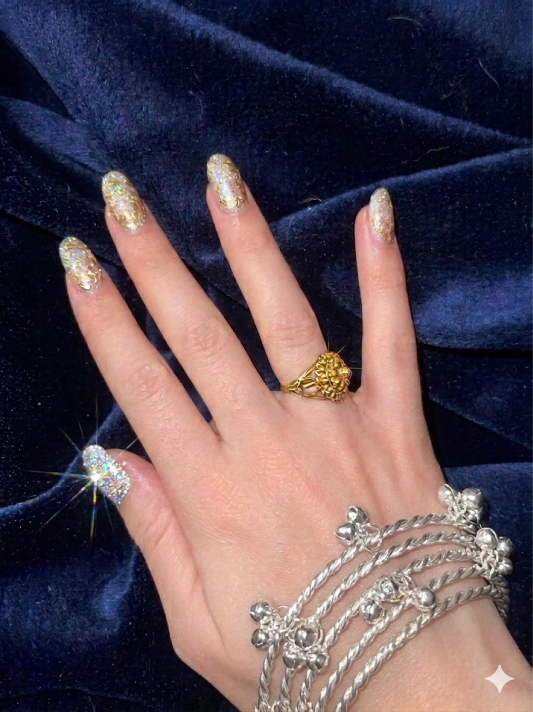 Silver kashmiri bangles  with Bells