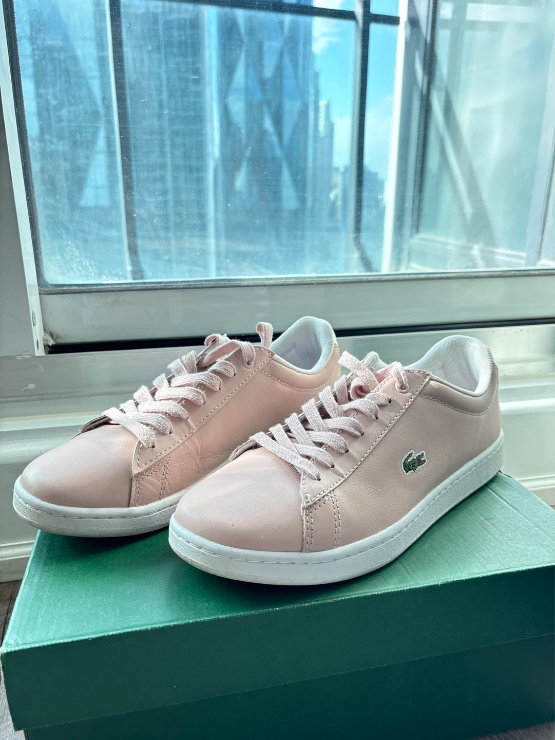 Lacoste Pink Leather Sneakers - Size 7.5