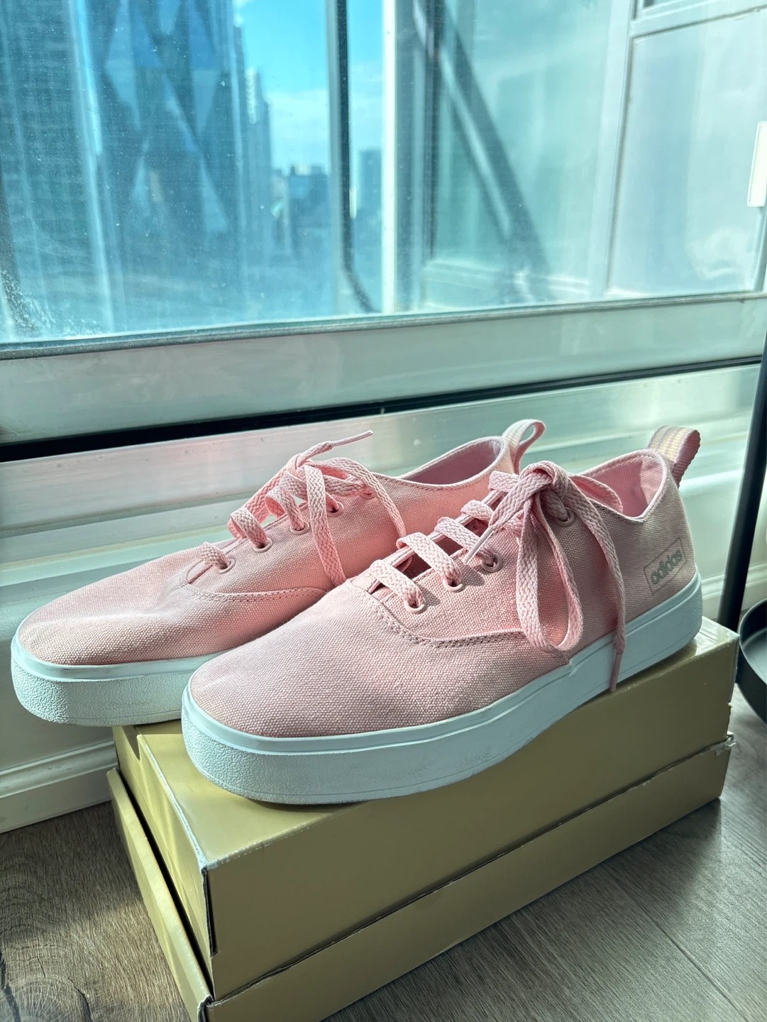 Adidas Pink Canvas Sneakers -Women’s Size 8