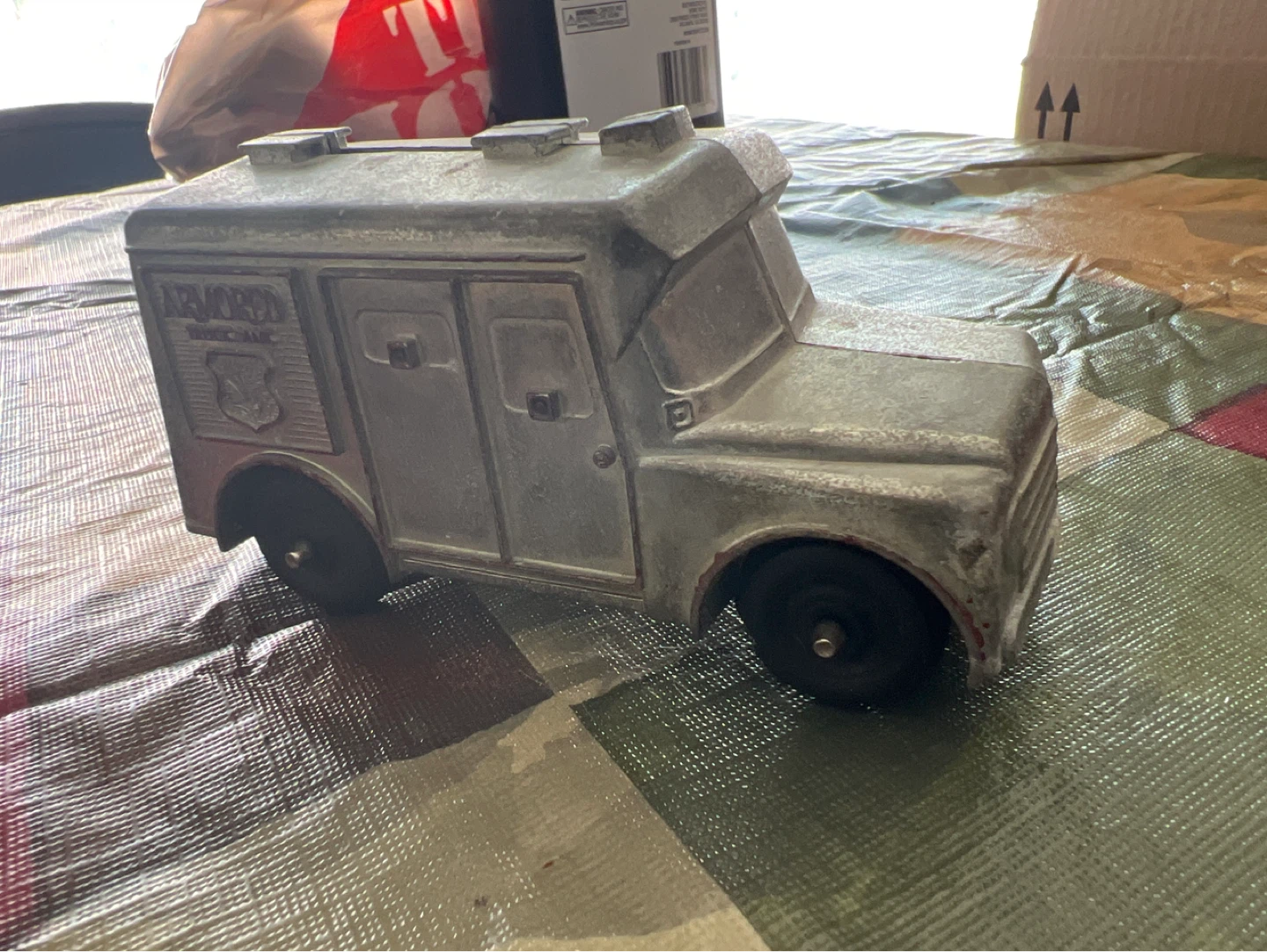 Vintage Metal Armored Truck Coin Bank - photo 5