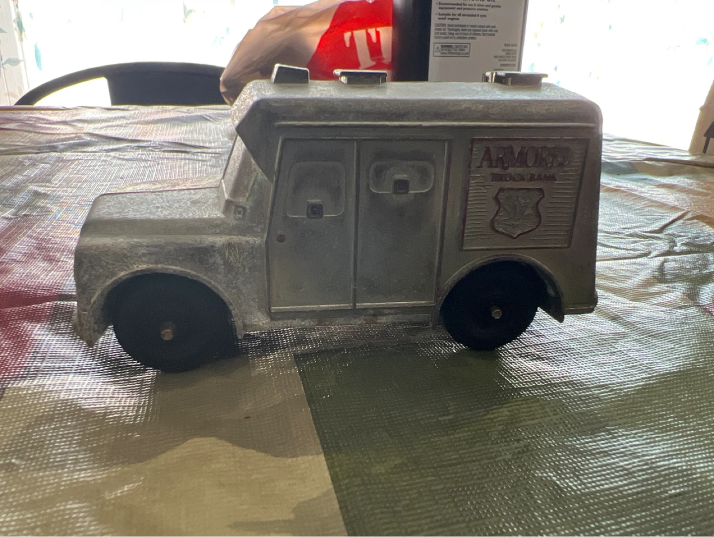 Vintage Metal Armored Truck Coin Bank - photo 3