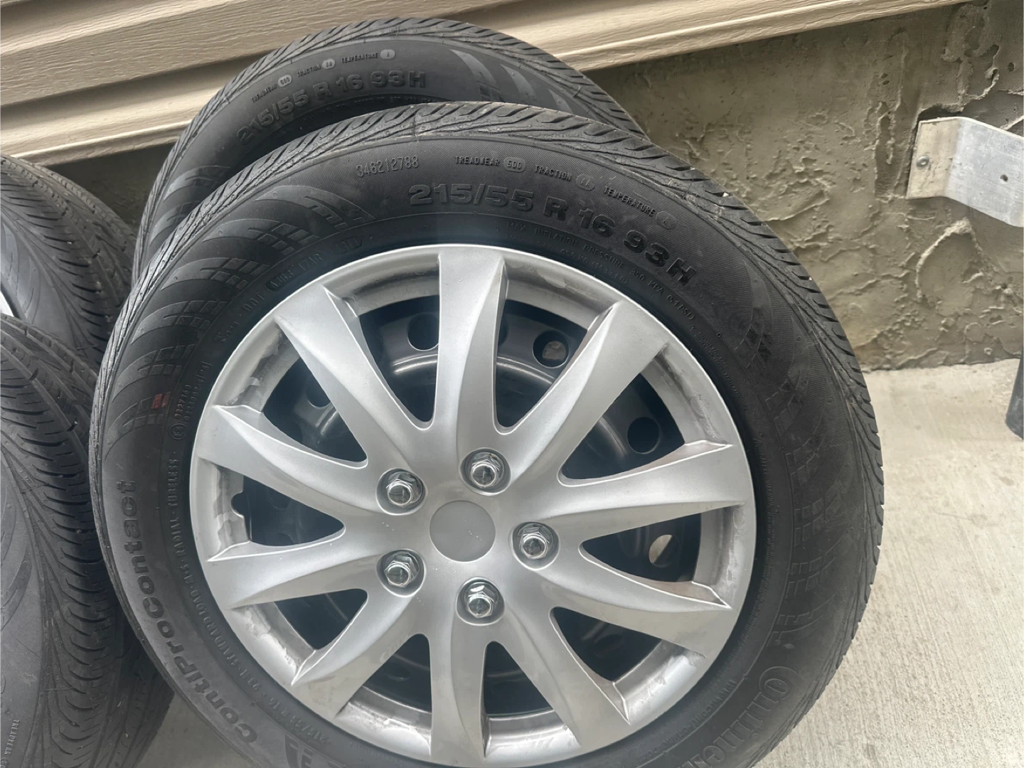 Set of 4 Continental ContiProContact Tires with Rims