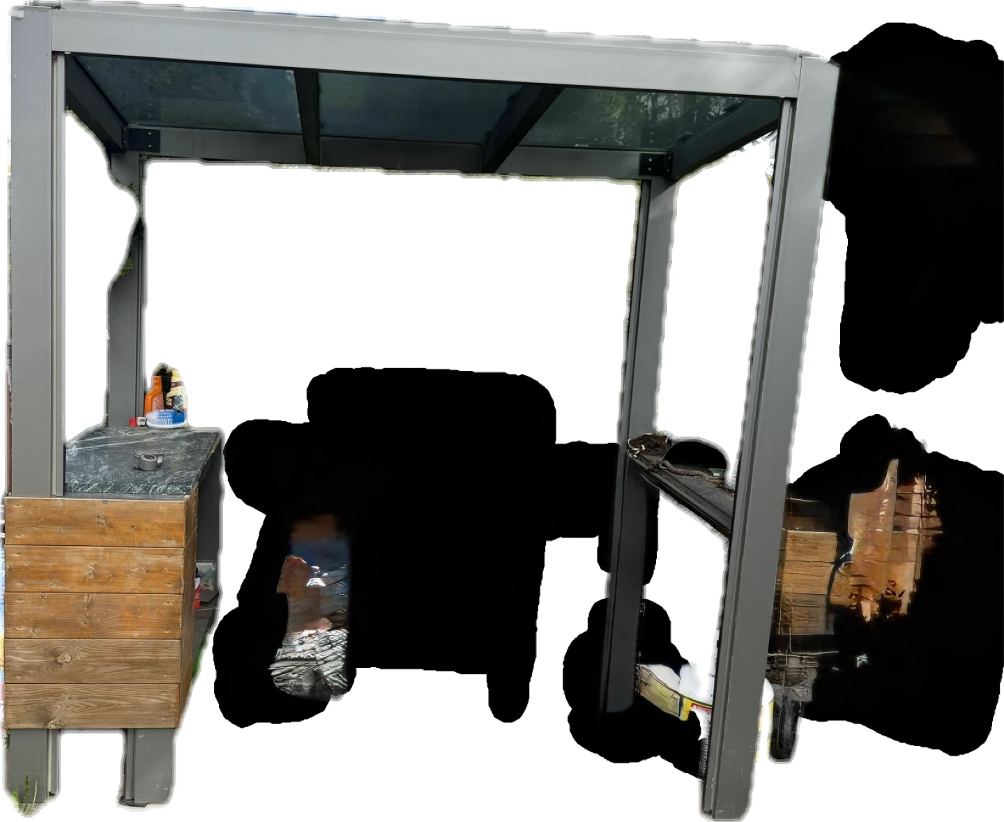 Outdoor Pergola Gazebo with Built-in Shelving