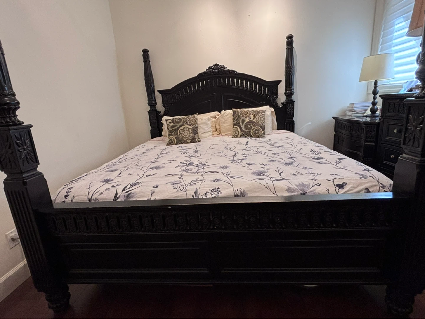 Black Four-Poster Bed Frame - photo 2