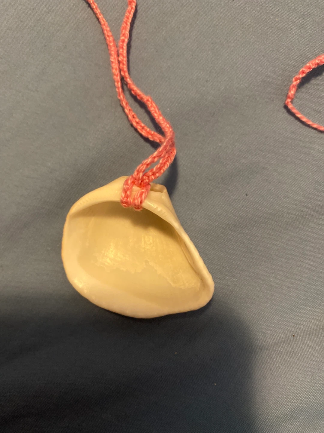 Seashell Necklace with Crocheted Pink Cord - photo 2