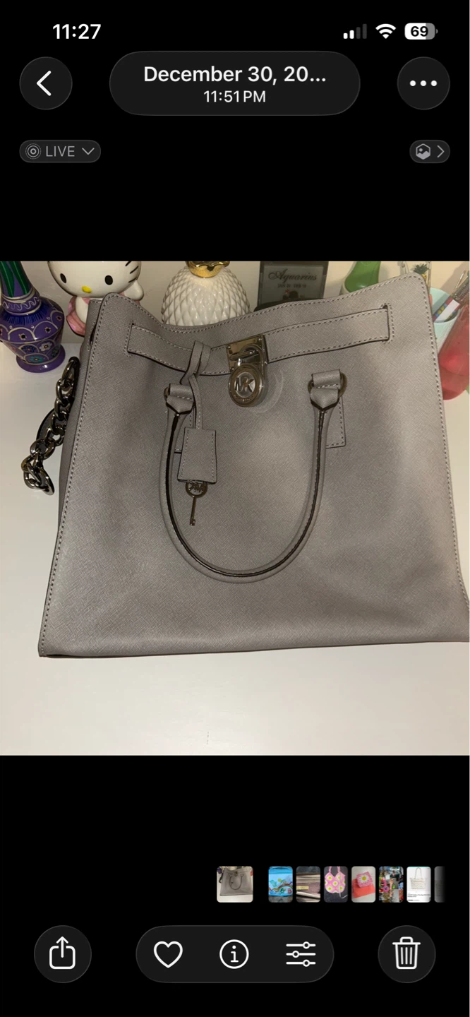 Michael Kors Grey Leather Satchel Handbag - photo 2