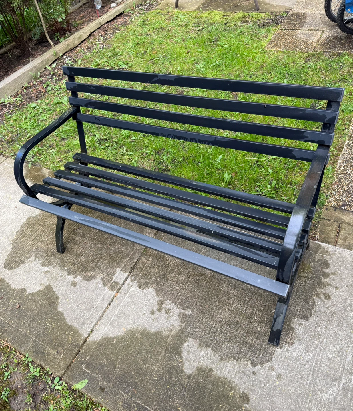 Black Metal Garden Bench
