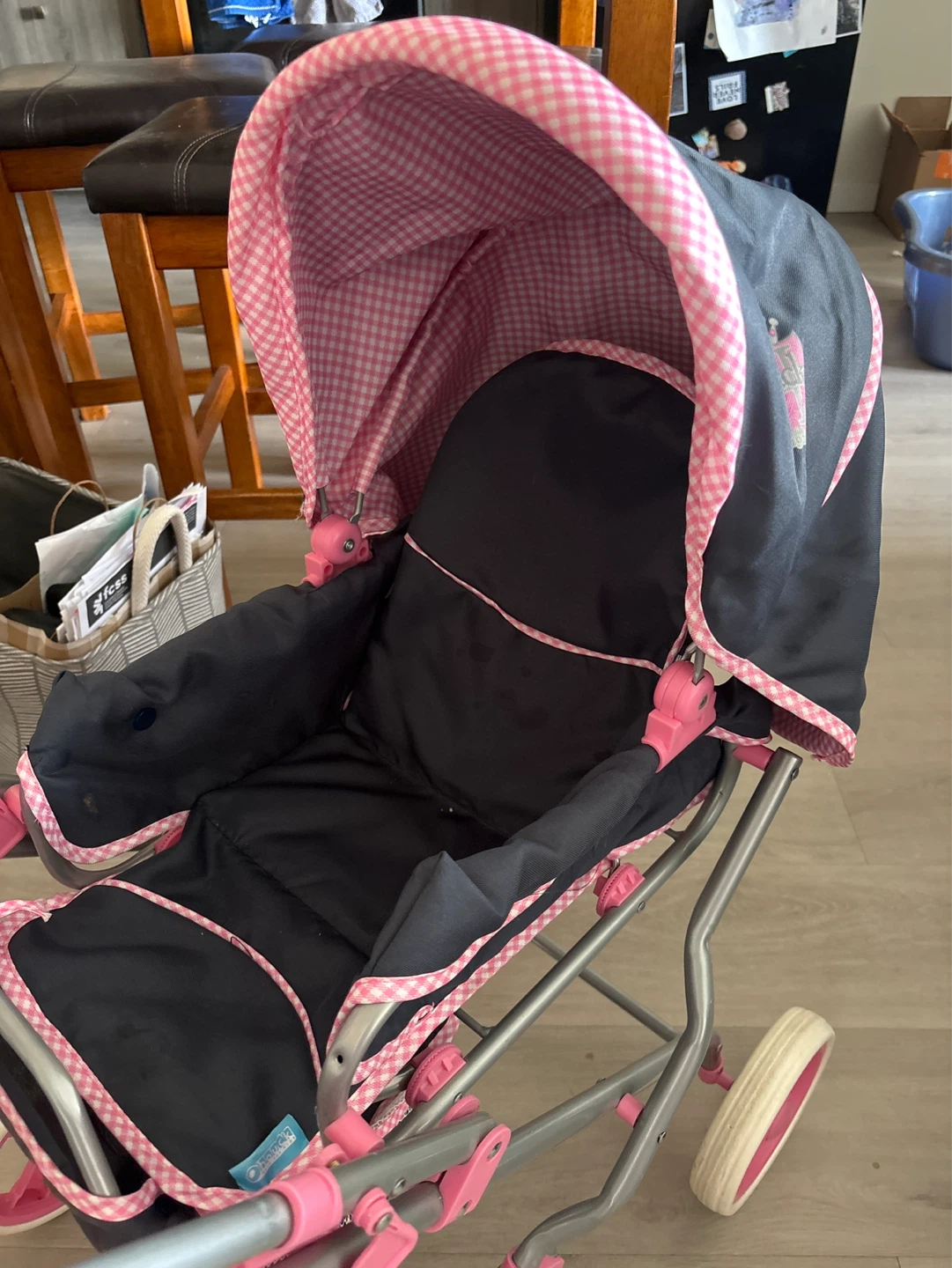 Doll Stroller Pram with Pink Gingham - photo 2