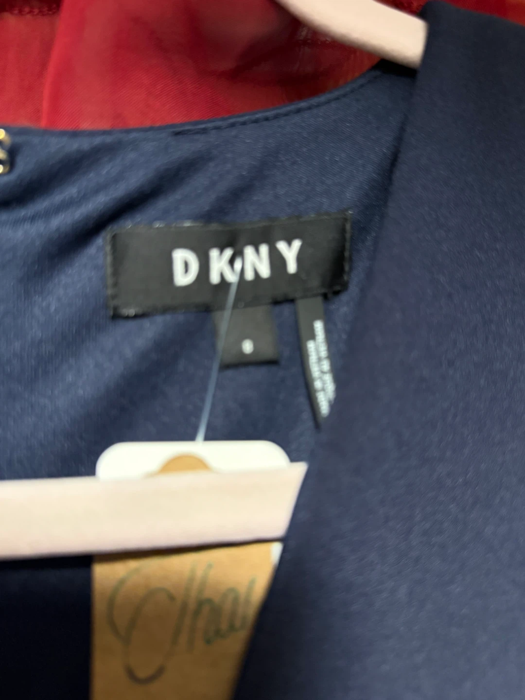 DKNY Navy Blue Ruffle Sleeve Dress - Size S - photo 3