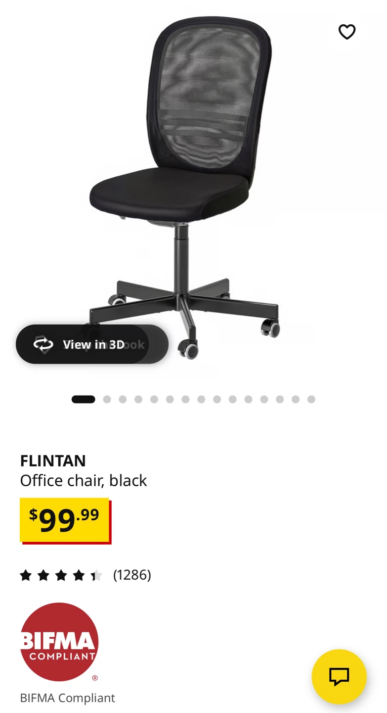IKEA FLINTAN Office Chair - Black