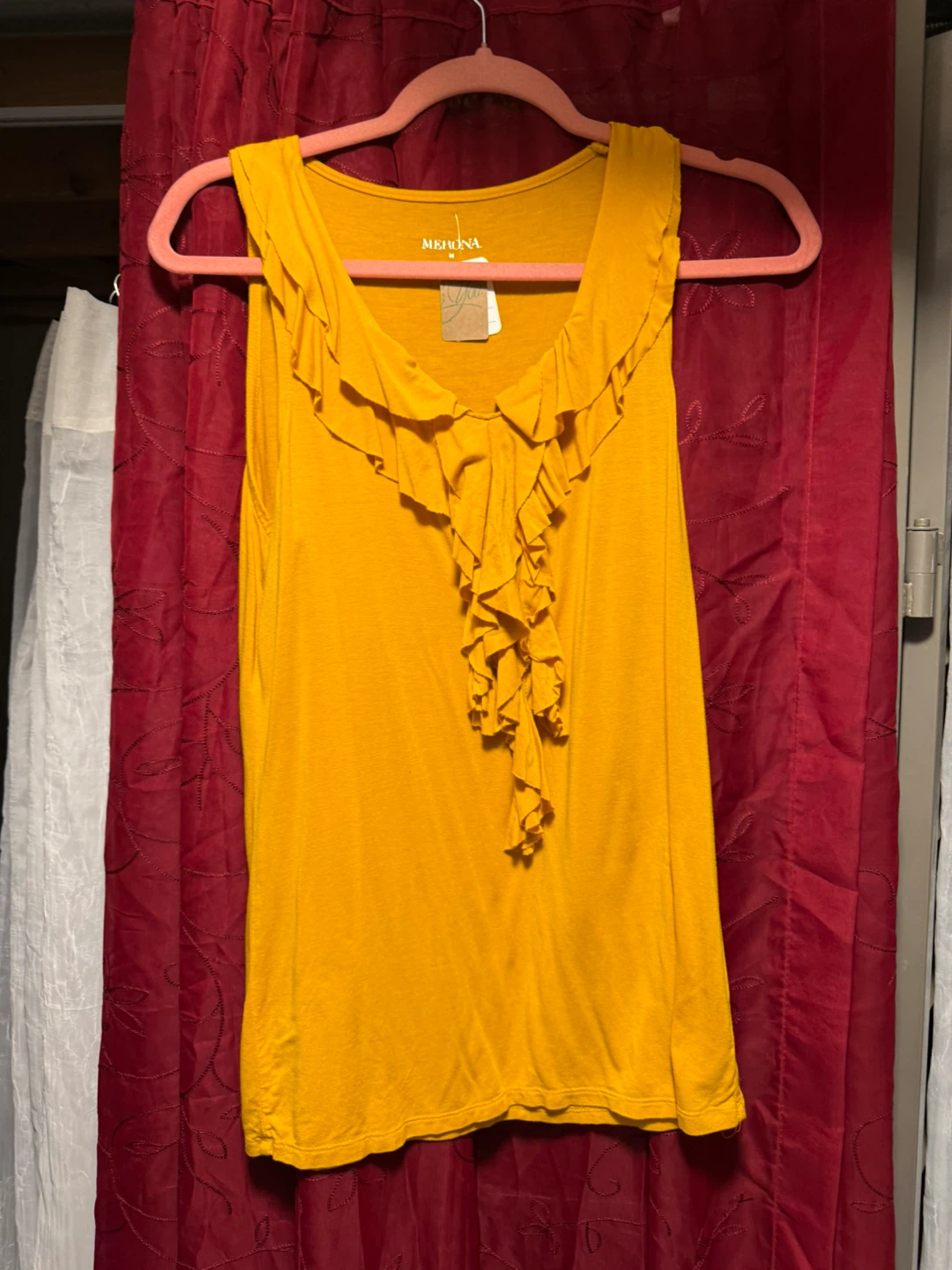 Merona Yellow Ruffle Tank Top - Size M - photo 3