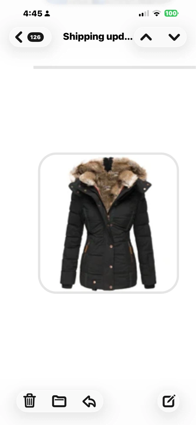 Women's Black Hooded Puffer Coat with Faux Fur Trim