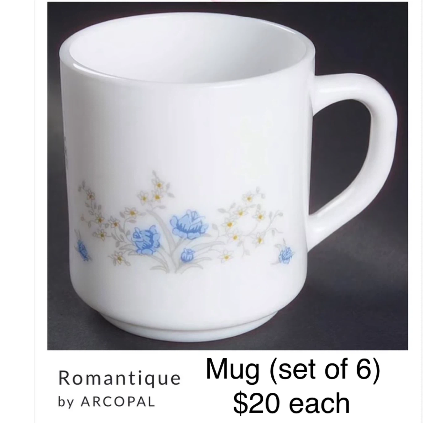 Arcopal Romantique Mug (Set of 6)