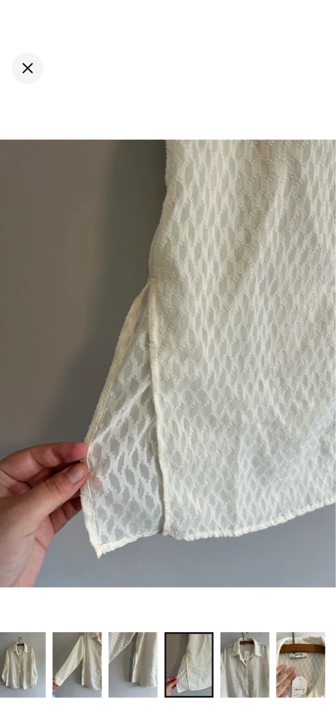 Sasha & Sage White Textured Button-Up Shirt - photo 4