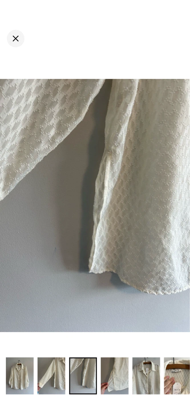 Sasha & Sage White Textured Button-Up Shirt - photo 3