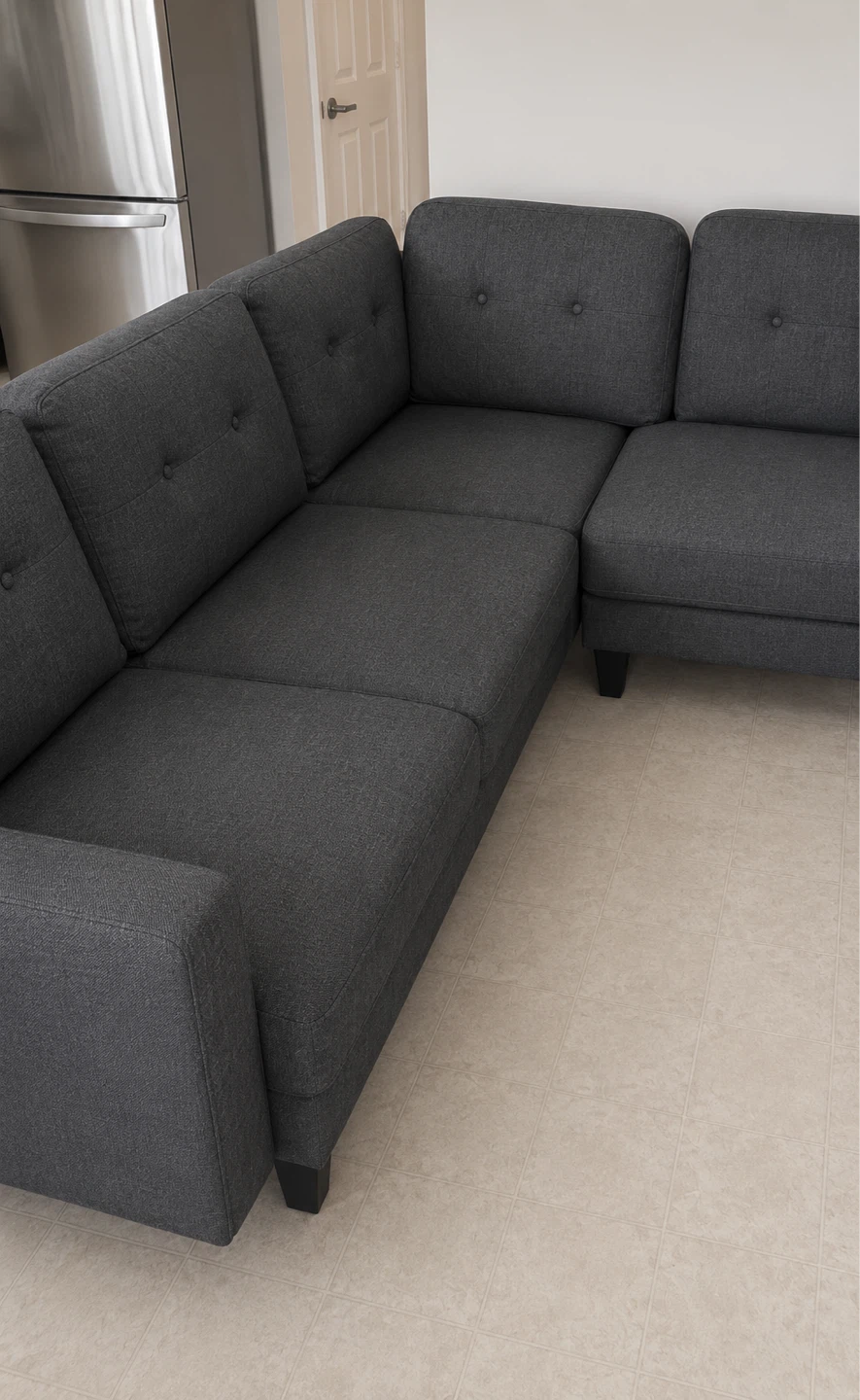 Delivery Avaliable Dark Grey Sectional Sofa