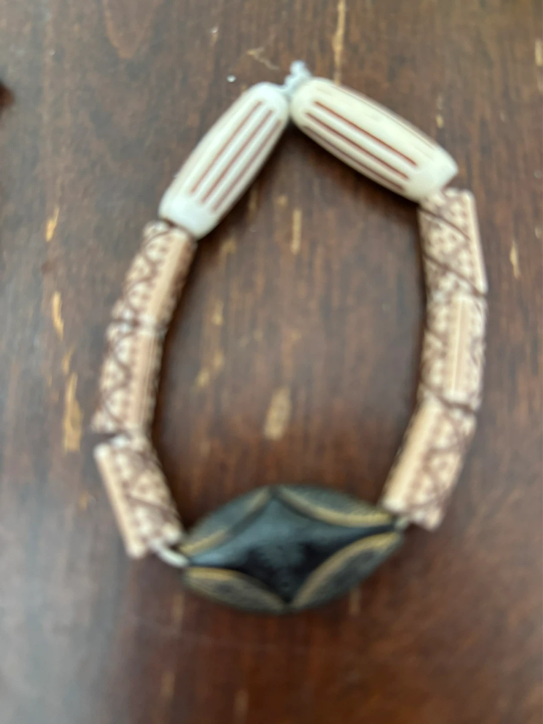 Beaded Bracelet with Large Center Stone