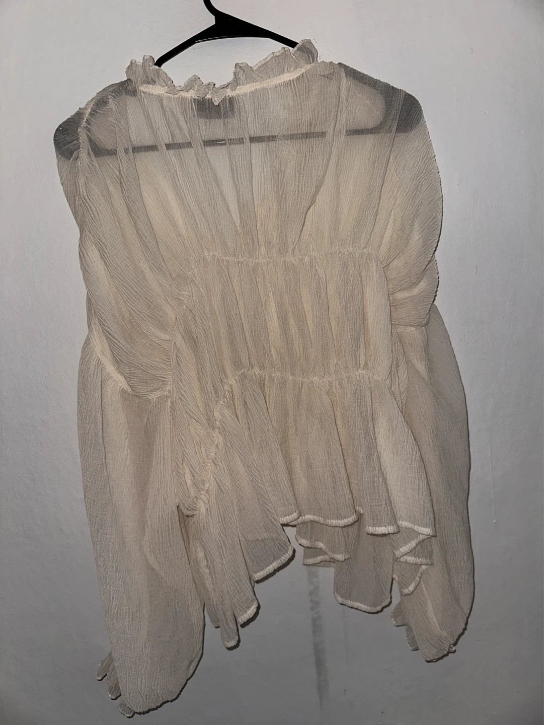 VICI Beige Ruffled Blouse - Size Medium - photo 2
