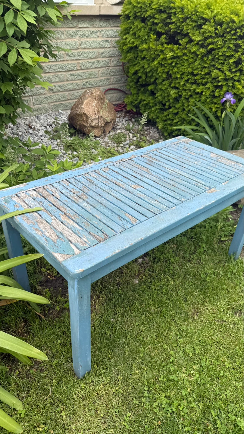 Blue Wooden Outdoor table check more pictures - photo 2