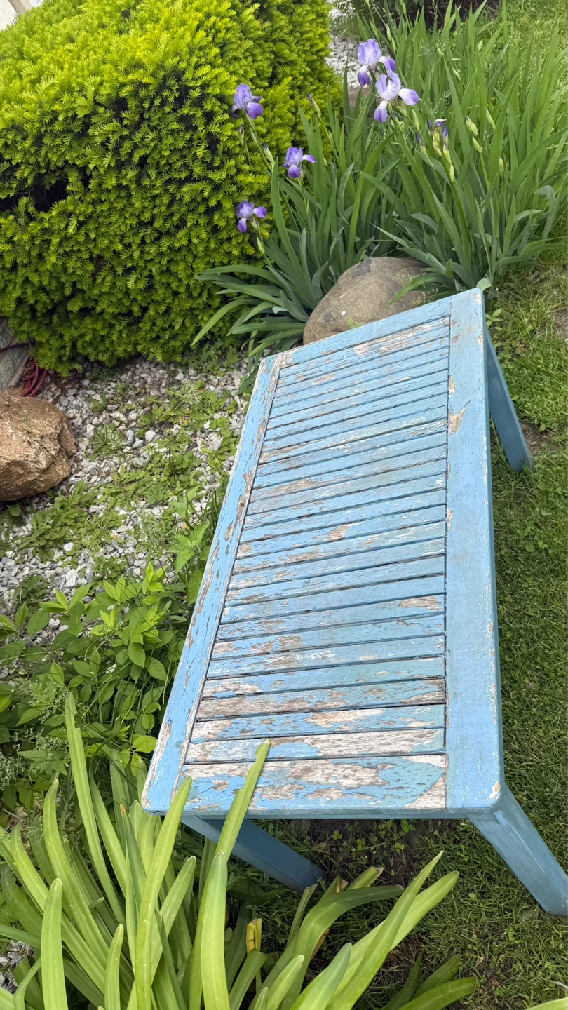 Blue Wooden Outdoor table check more pictures - photo 5