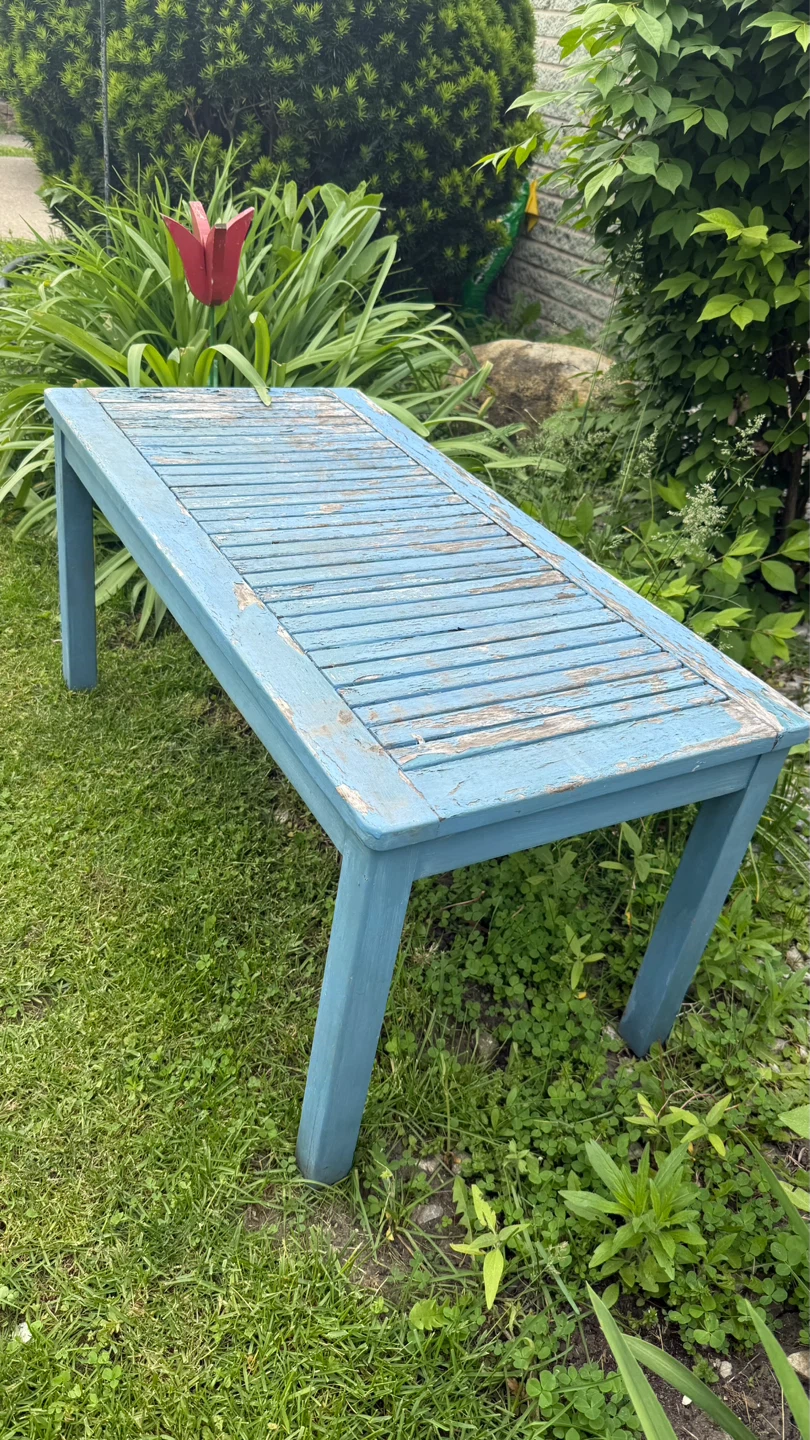 Blue Wooden Outdoor table check more pictures