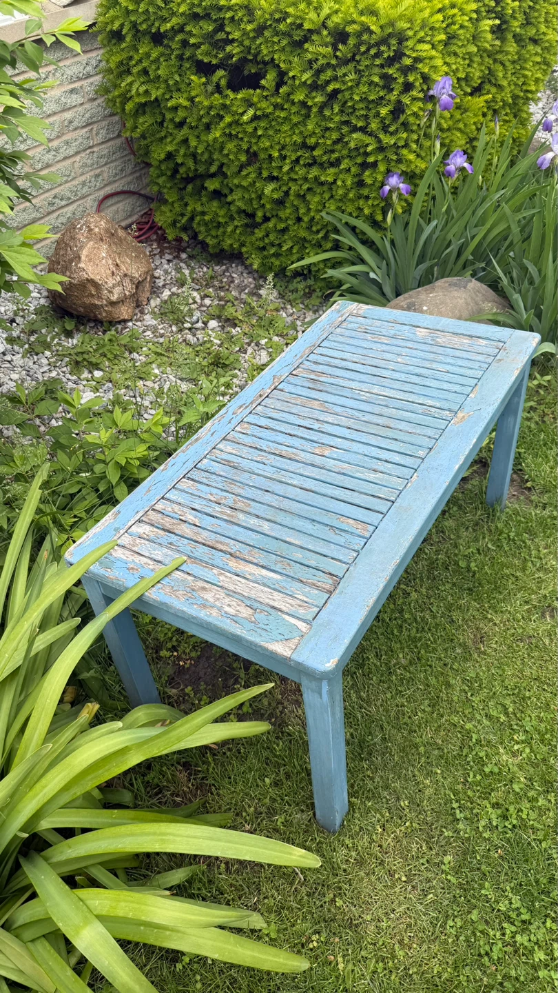 Blue Wooden Outdoor table check more pictures - photo 4