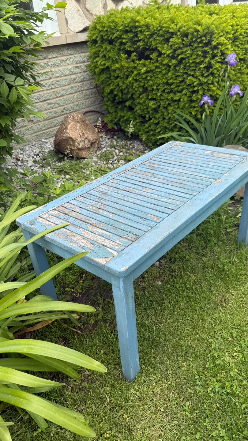 Blue Wooden Outdoor table check more pictures - photo 3