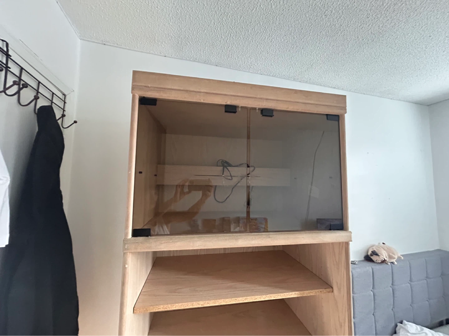 Wooden Media Console with Glass Doors - photo 3