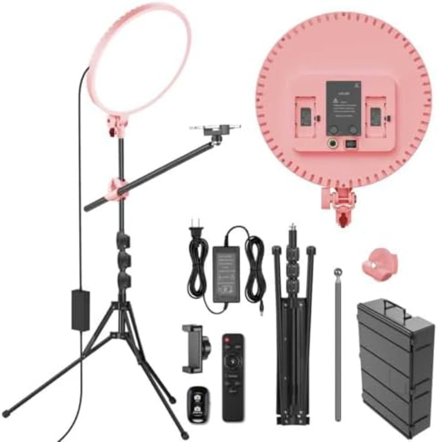 Pink LED Ring Light Kit with Stand and Accessories - photo 2