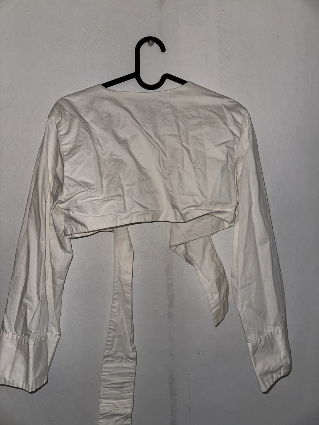 White Zara Cropped Wrap Top - photo 3