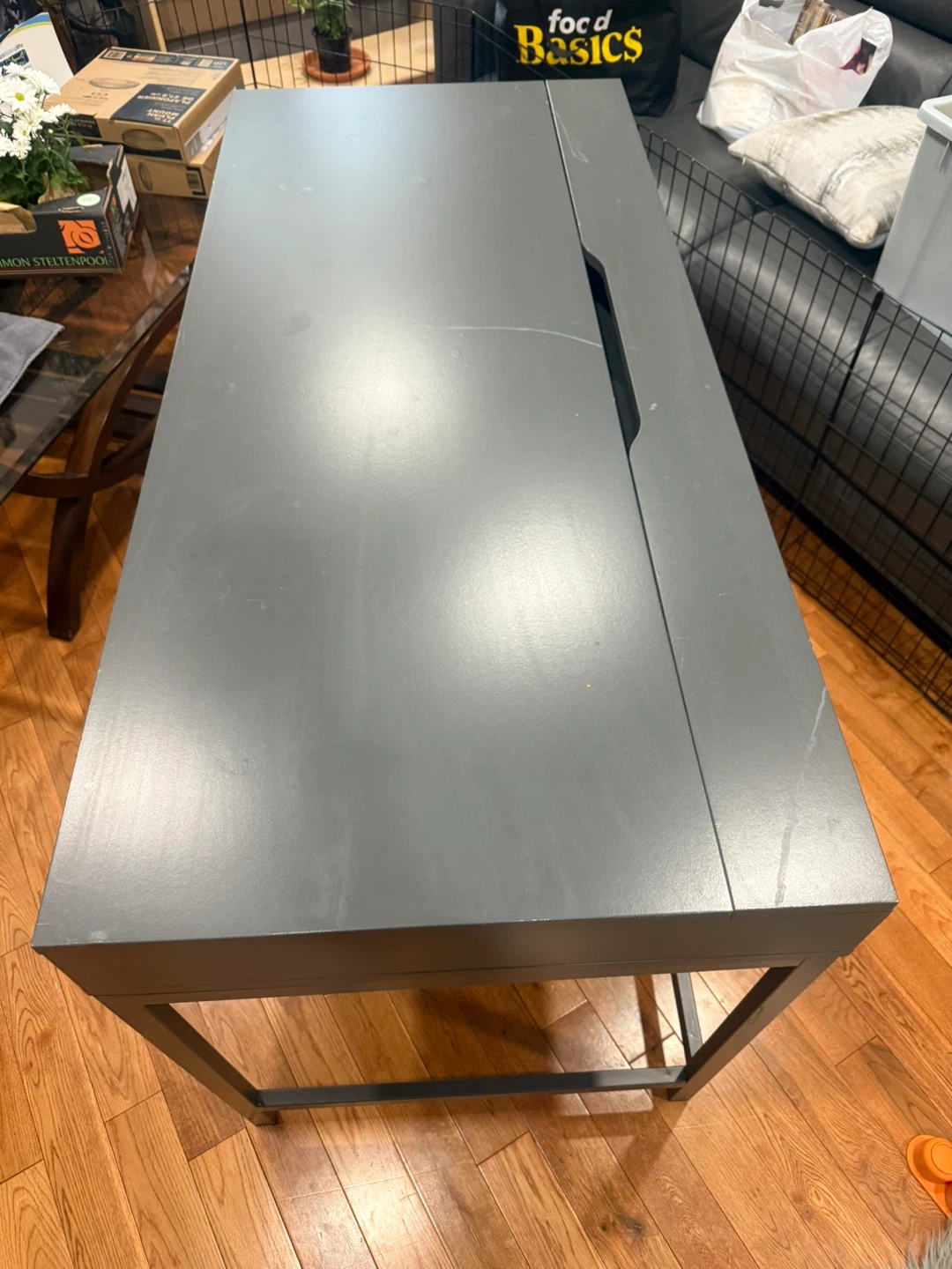 Grey Two-Drawer Desk - photo 2