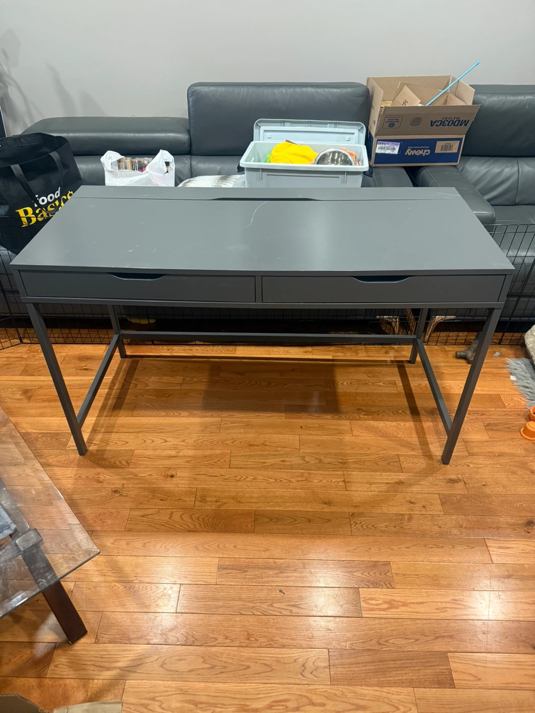 Grey Two-Drawer Desk - photo 5