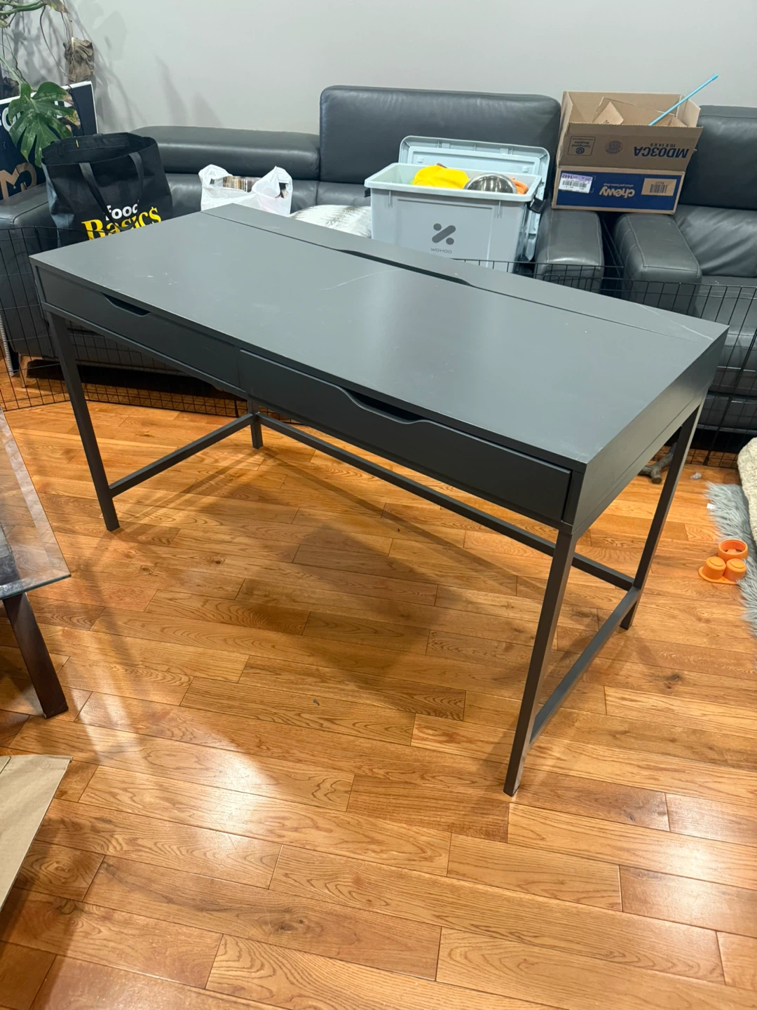 Grey Two-Drawer Desk - photo 3
