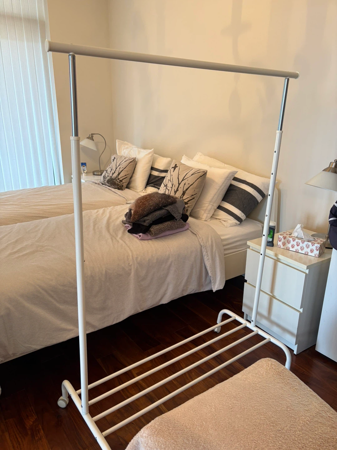 White Rolling Garment Rack